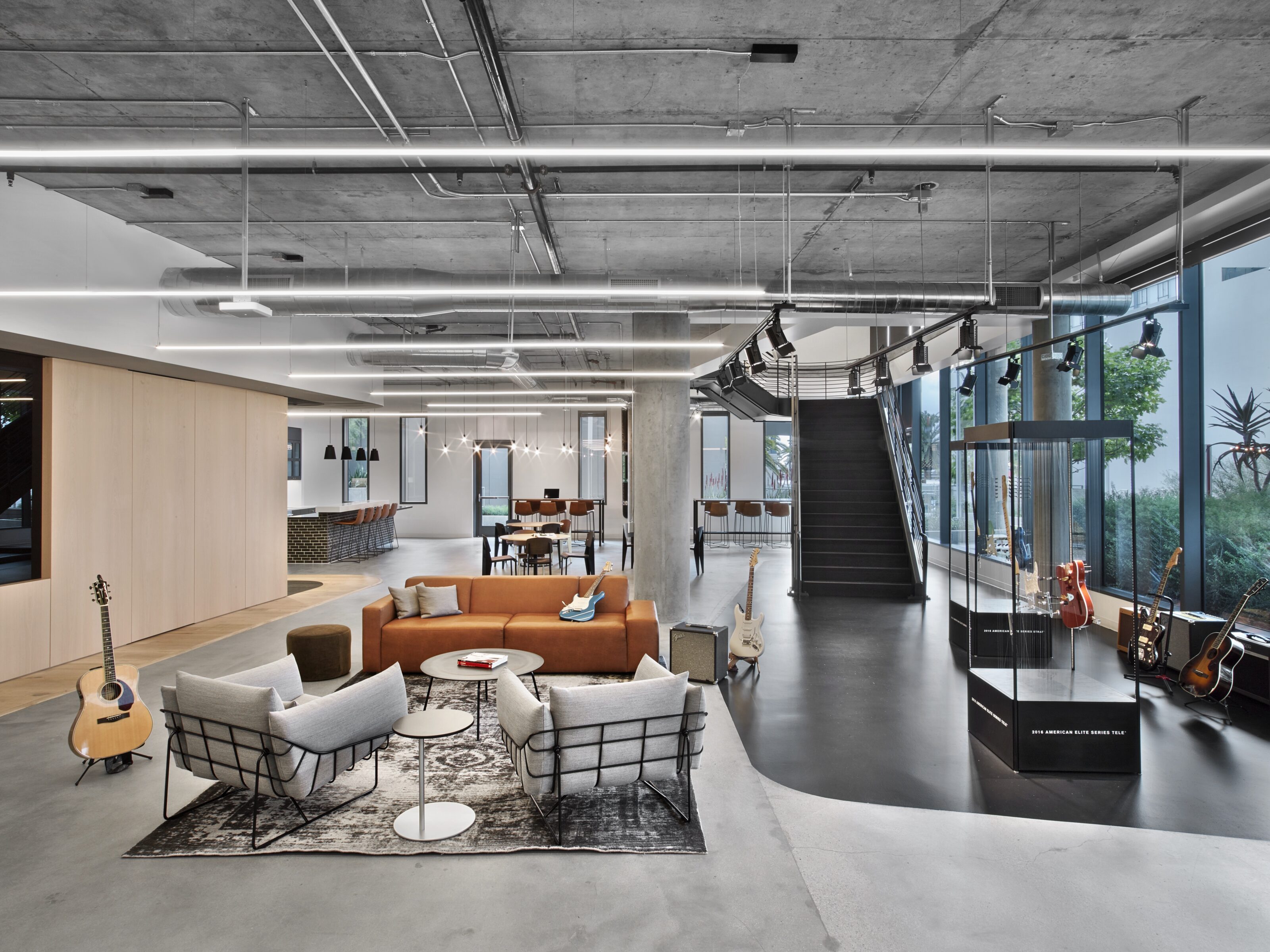Chill breaking space with lounge chair area.